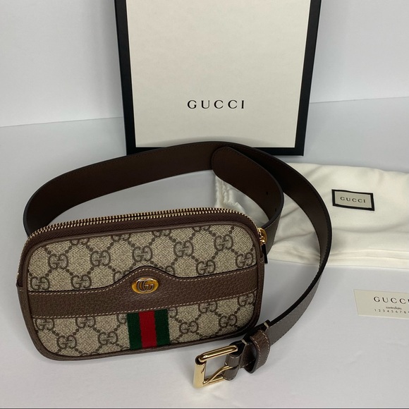 *NEW* Gucci Ophidia Brown Gg Supreme Belt Bag - Picture 5 of 9